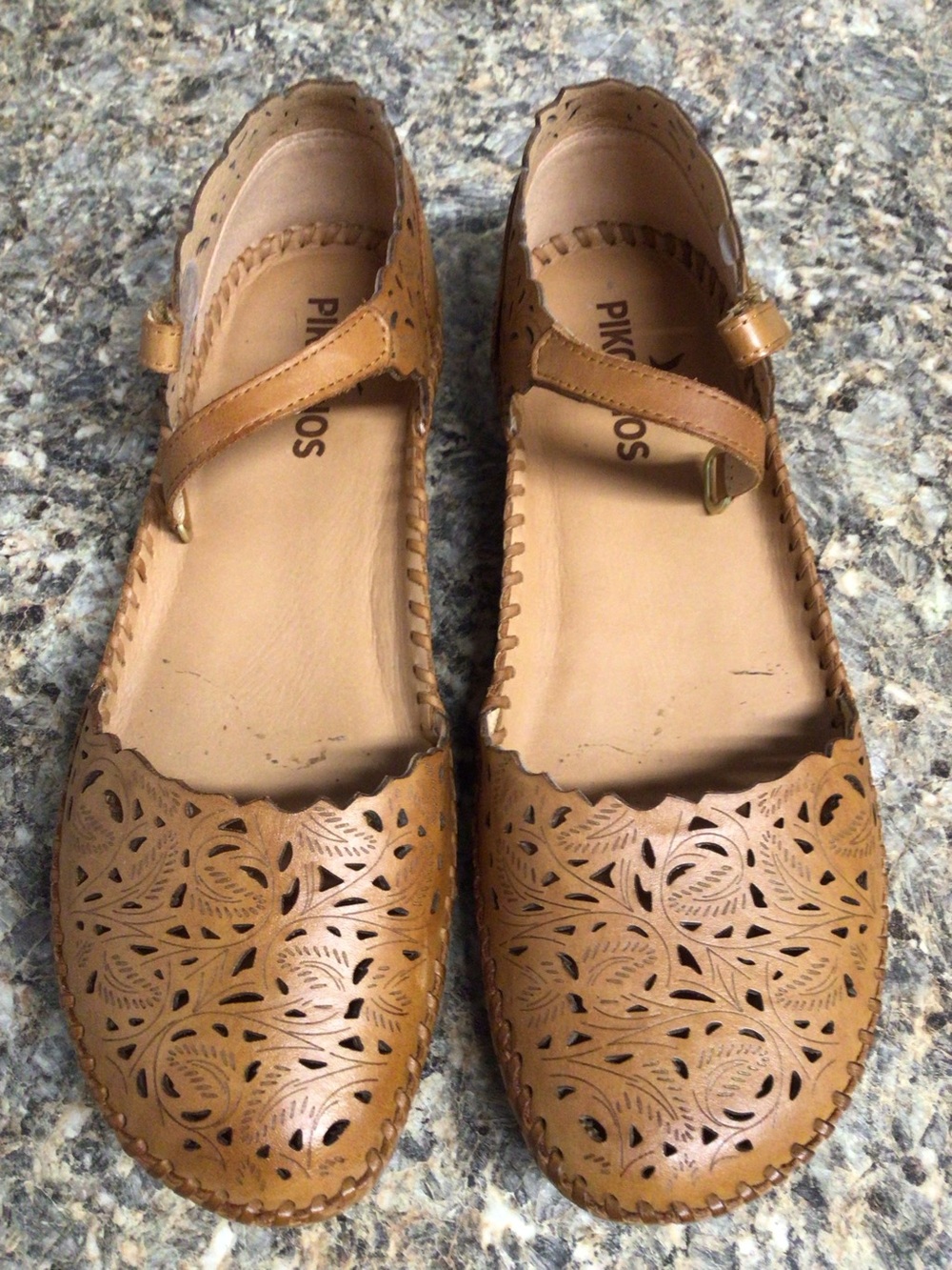 Orig $180 Pikolinos Semi-Open Shoes - Premium Goatskin Leather Sz 9-9.5 Like New - Picture 5 of 15